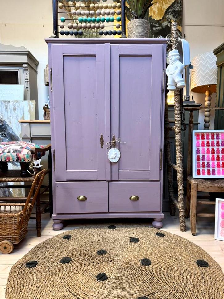 Biedermeier meidenkast linnenkast kledingkast babykamer, Kinderen en Baby's, Kinderkamer | Commodes en Kasten, Zo goed als nieuw