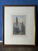 Stadhuis van Den Haag - Antieke Prent, Antiek en Kunst, Kunst | Etsen en Gravures, Ophalen