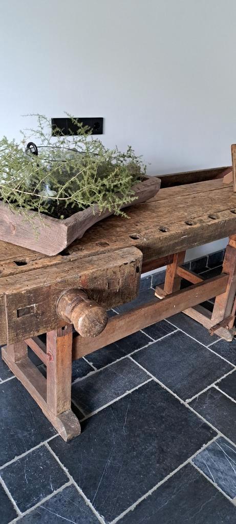 Oude werkbank, Antiek en Kunst, Antiek | Meubels | Tafels, Ophalen
