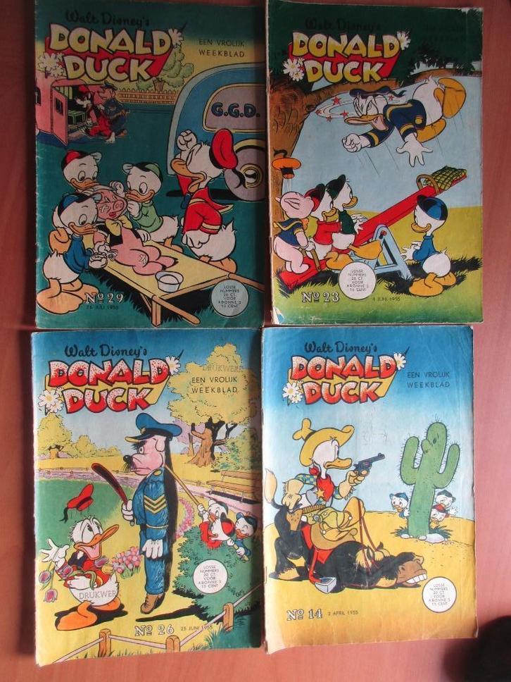 Donald duck 1955 los niet ingeb geweest 10 stuks, Boeken, Stripboeken, Gelezen, Meerdere stripboeken, Ophalen of Verzenden