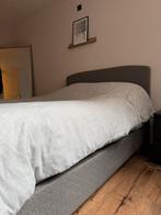 Eastborn boxspring 140x200 –grijs/antraciet–zeer goede staat, Ophalen, Tweepersoons, 140 cm, Zo goed als nieuw