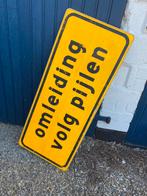 Verkeersbord “omleiding volg pijlen “ stoer industrieel bord, Ophalen, Reclamebord