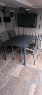 Eethoek / Tuinset compleet buiten, Tuin en Terras, Tuinstoelen, Ophalen, Zo goed als nieuw, Aluminium, Stapelbaar