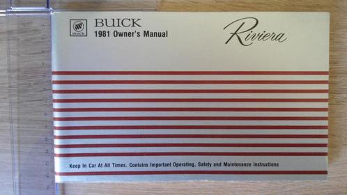 1981 Buick Riviera. First edition, Owner's Manual., Auto diversen, Handleidingen en Instructieboekjes, Verzenden