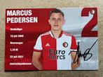 Feyenoord spelerskaart Pedersen met handtekening, Ophalen of Verzenden, Zo goed als nieuw, Feyenoord, Spelerskaart