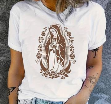 T-Shirt met Religieuze MARIA afbeelding. Maten : S t/m XL.