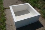 Witte Polyester bloembak plantenbak 100x100x40, Kunststof, 100 cm of meer, Vierkant, Nieuw