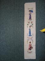 Schellekoord/loper op kaaslinnen 3 dames,18e eeuw 93 x18,5cm, Ophalen of Verzenden, Zo goed als nieuw, Handborduren, Overige typen