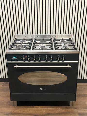 Luxe M-System Fornuis antraciet 6 pits multi oven 90 cm beschikbaar voor biedingen