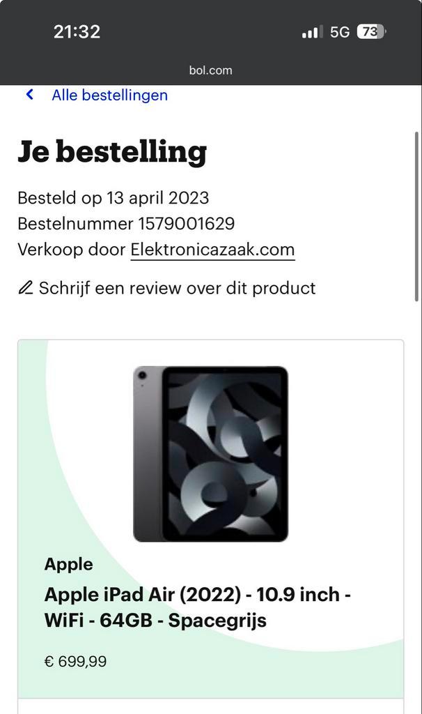 iPad Air 5 (2022) - Perfecte staat!, Computers en Software, Apple iPads, Zo goed als nieuw, Apple iPad Air, Wi-Fi, 11 inch, 64 GB