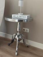 Metalen bijzettafel 2 st, Huis en Inrichting, Minder dan 55 cm, Gebruikt, Metaal of Aluminium, Rond