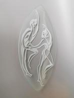 Glas schaal abstracte figuren dans  Bernadette Leijdekkers ?, Verzenden