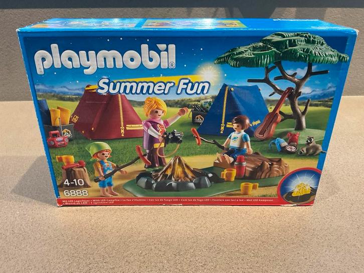 Playmobil Summer Fun Tentenkamp met kampvuur 6888, Kinderen en Baby's, Speelgoed | Playmobil, Zo goed als nieuw, Complete set