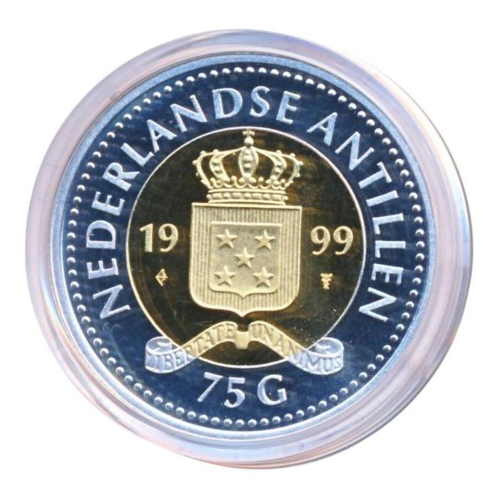 Nederlandse Antillen 75 gulden 1999 Goud, Postzegels en Munten, Edelmetalen en Baren, Goud, Ophalen of Verzenden