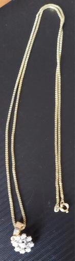 Ketting briljant rosetje amerkaans goud., Antiek en Kunst, Antiek | Goud en Zilver, Ophalen of Verzenden, Goud