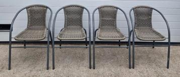 7 x terrasstoelen wicker aluminium terras stoelen cafe tuin beschikbaar voor biedingen