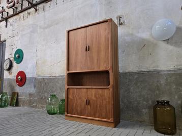 Jaren 80 Dyrlund Deens Design Kast Teak | Hoog Wandmeubel 4 beschikbaar voor biedingen