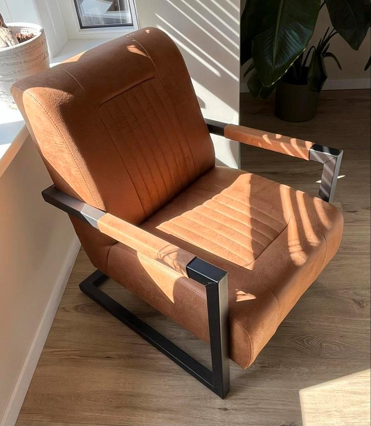 Cognac Fauteuil - Nette Staat!, Huis en Inrichting, Fauteuils, Zo goed als nieuw, Stof, 50 tot 75 cm, 75 tot 100 cm, Ophalen