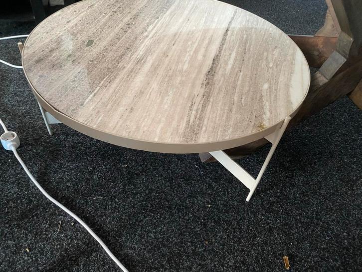 Beige echt Marmer Salontafel - 80cm joost, Huis en Inrichting, Tafels | Salontafels, Nieuw, Minder dan 50 cm, 50 tot 100 cm, 50 tot 100 cm