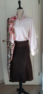 Arma bruine suede rok 44, Kleding | Dames, Rokken, Verzenden, Zo goed als nieuw, Bruin, Onder de knie