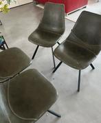 Goossens Eetkamerstoelen (4) - Beschadigd Leer, Huis en Inrichting, Stoelen, Ophalen, Overige kleuren, Leer, Vier