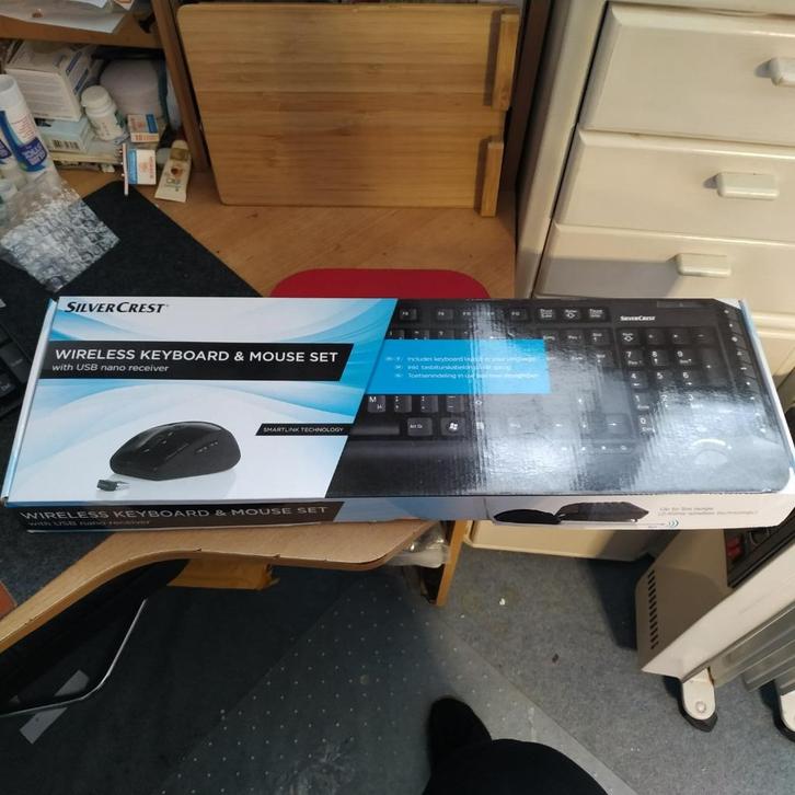 Silvercrest Wireless toetsenbord en muis set, Computers en Software, Toetsenborden, Nieuw, Qwerty, Draadloos, Toetsenbord en muis-set