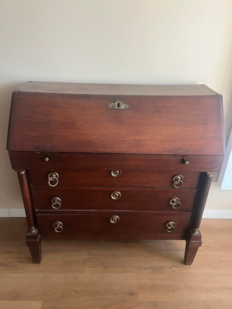 Massief houten secretaire / Solid wood secretary desk, Huis en Inrichting, Tafels | Kaptafels, Ophalen, Gebruikt, Hout, 100 tot 150 cm