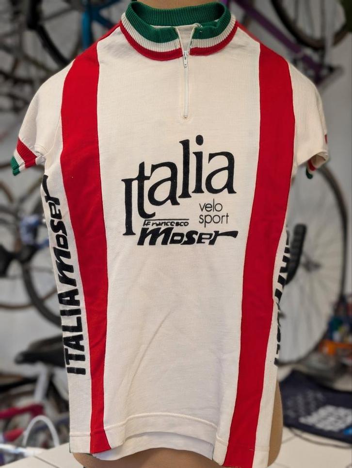 Moser Italia vintage wielershirt *wol*, Fietsen en Brommers, Fietsaccessoires | Fietskleding, Zo goed als nieuw, Heren, Bovenkleding