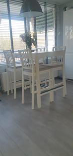 Hoge bartafel met krukken, Huis en Inrichting, Tafels | Eettafels, Ophalen, Gebruikt, 100 tot 150 cm, 50 tot 100 cm