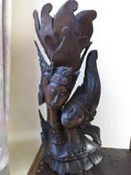 waardevol prachtig zwaar beeld uit coromandel hout gesneden, Antiek en Kunst, Kunst | Beelden en Houtsnijwerken, Ophalen of Verzenden