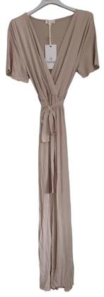 Lange Jurk Wikkel/split Beige mt S, Beige, Nieuw, Ophalen of Verzenden, Info@passion4all.nl