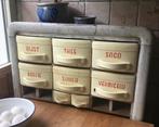 Vintage Kruidenkastje met Keramische Lades, Antiek en Kunst, Antiek | Keukenbenodigdheden, Ophalen