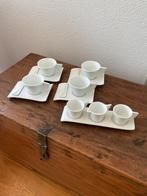 Design set van 4 kop en schotels met kannetjes, Ophalen of Verzenden