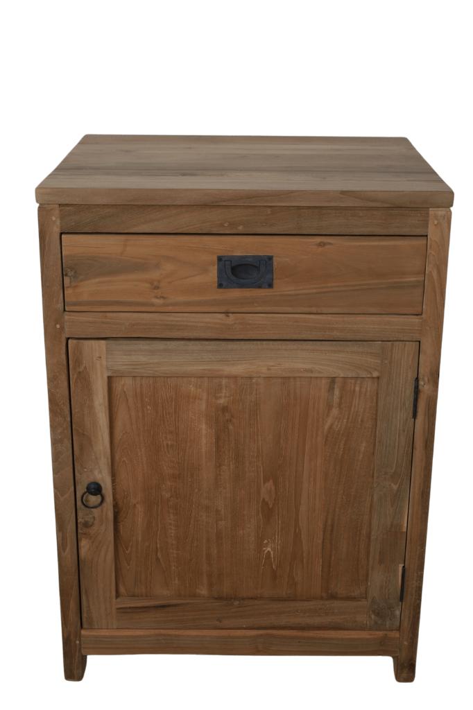 Teakhouten klein kastje, Huis en Inrichting, Kasten | Ladekasten, 1 of 2 laden, Teakhout, Nieuw, Minder dan 100 cm