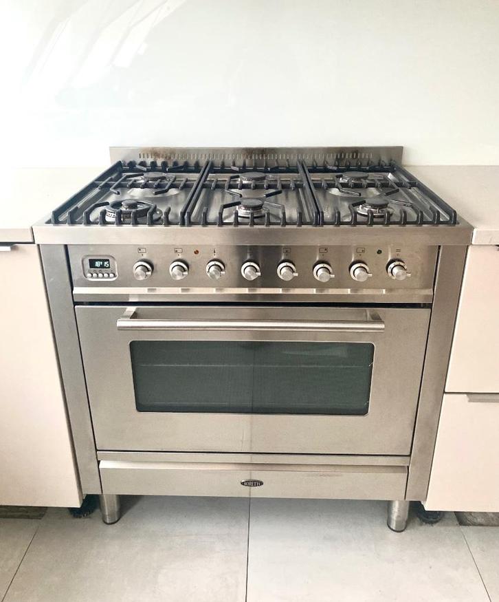 Boretti gasfornuis, 6 pitten, Huis en Inrichting, Keuken | Keukenelementen, Gebruikt, Minder dan 100 cm, 50 tot 100 cm, 50 tot 75 cm