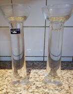 Kandelaar. LEONARDO. Design kandelaar. Glas. 2 stuks. 22 cm., Huis en Inrichting, Woonaccessoires | Kandelaars en Kaarsen, Ophalen