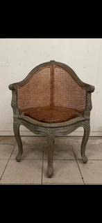 Bureau stoel met leer zitting Brocante stoel, Antiek en Kunst, Antiek | Meubels | Stoelen en Banken, Ophalen of Verzenden