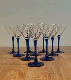 Luminarc vintage martini glazen kobalt blauw (10 stuks), Ophalen of Verzenden, Zo goed als nieuw, Overige typen