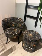 Woood Bo Fauteuil en poef in nieuwstaat, Ophalen, Zo goed als nieuw, 75 tot 100 cm, 50 tot 75 cm