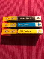 581 BK black en 581 C Cyan en 581 Y Yellow cartridges, Ophalen of Verzenden, Nieuw, Cartridge