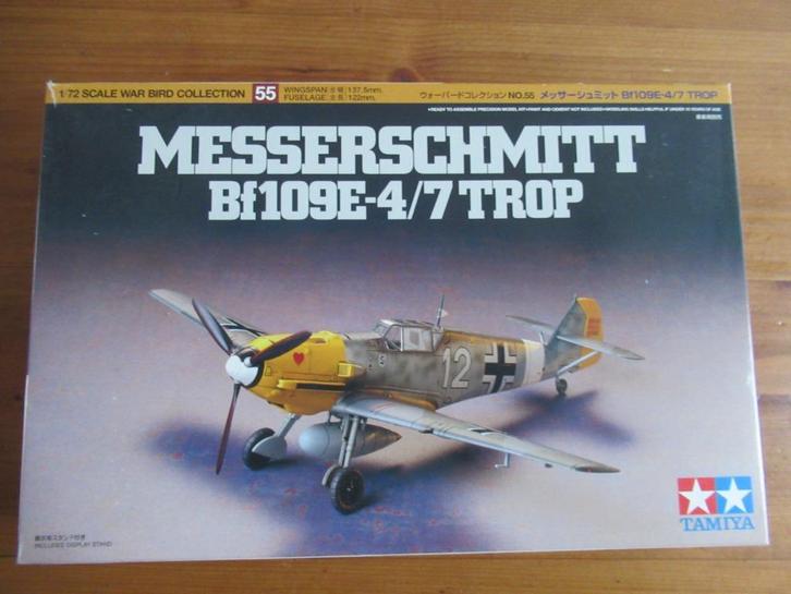 Messerschmitt Bf109 E-4/7 Trop (Tamiya 1/72), Hobby en Vrije tijd, Modelbouw | Vliegtuigen en Helikopters, Nieuw, Vliegtuig, 1:72 tot 1:144