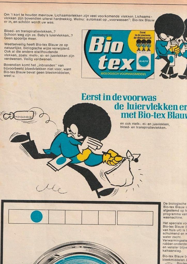 retro reclame 1972 Biotex wasmiddel voor baby luiers, Verzamelen, Retro, Verzenden, Overige typen