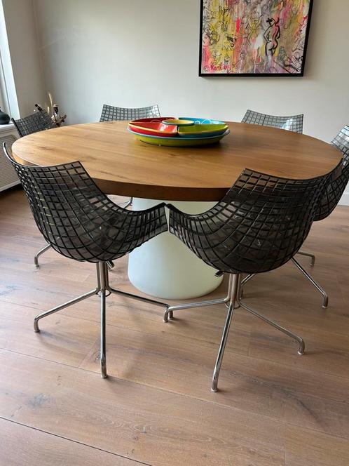 Design tafel van Moooi-Marcel Wanders en 6 Dríade stoelen, Huis en Inrichting, Tafels | Eettafels, Gebruikt, 100 tot 150 cm, 100 tot 150 cm