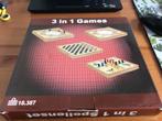 3 in 1 houten bordspel Nieuw, ingeseald, Een of twee spelers, Ophalen of Verzenden, Nieuw