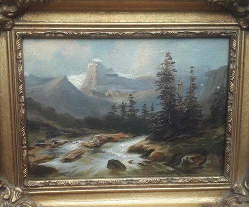 zeer fraai oud berglandschap, Antiek en Kunst, Kunst | Schilderijen | Klassiek, Ophalen of Verzenden