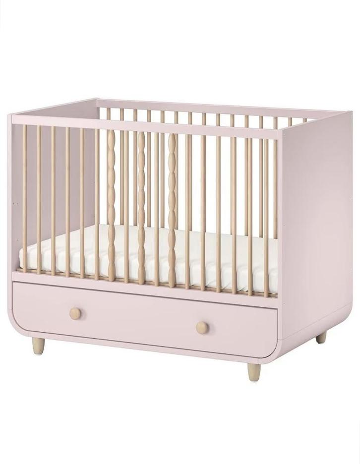 Myllra Ikea ledikant roze, Kinderen en Baby's, Kinderkamer | Bedden, Gebruikt, Minder dan 140 cm, Minder dan 70 cm, Matras, Ophalen