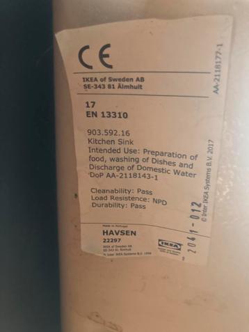 Ikea Havsen gootsteen voor 80cm kast - afbeelding 14