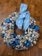 Krans in zilver met blauw en lint van Riviera maison, Ophalen of Verzenden, Zo goed als nieuw