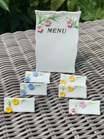 Menu en naamkaarten van porselein., Ophalen of Verzenden
