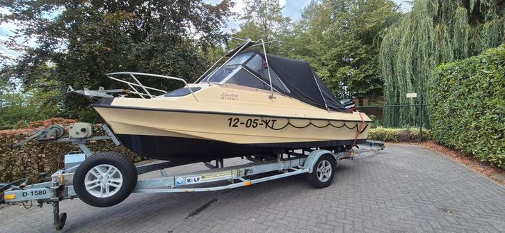 Shetland Sheltie Mercury 75 ELPTO  zeevisboot 5250,-, Watersport en Boten, Vis- en Consoleboten, Zo goed als nieuw, 70 pk of meer